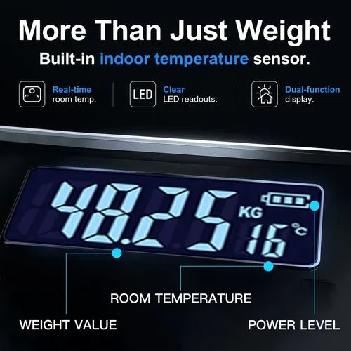 Báscula Digital 180kg Led Vidrio Templado Pisada