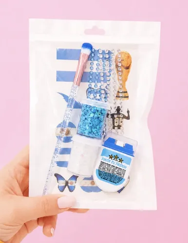 Glitter En Gel Argentina Mundial Kit Mini Maquillaje Glitter
