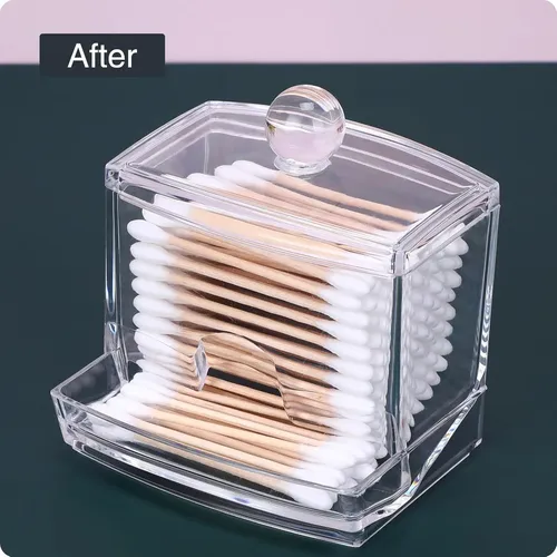 Hisopero Transparente Con Tapa Organizador