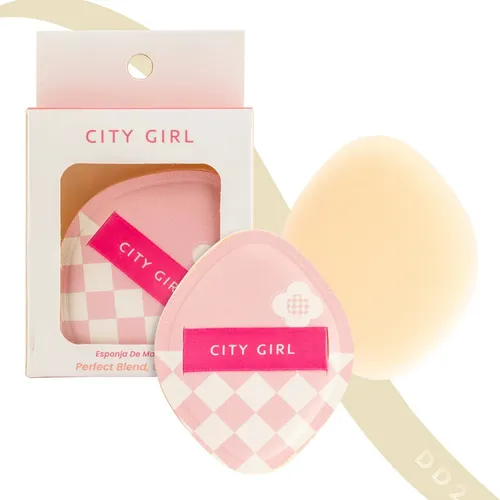 Esponja De Maquillaje Pandora City Girl P/ Apicar Difuminar Rosa