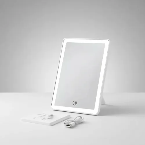 Espejo Con Luz Led Maquillaje Táctil Recargable Usb Premium