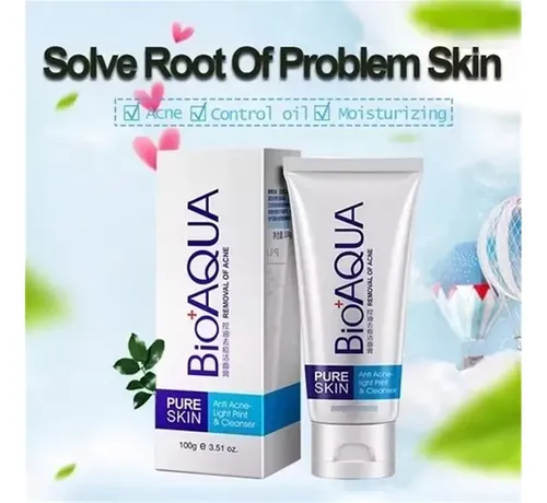 Bioaqua Limpiador Facial Con Aloe Vera, Control Grasa Y Acné Todo Tipo De Piel