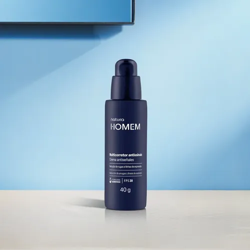 Crema hidratante multicorrectora antiseñal para hombre de Natura, 40 g, para todo tipo de piel