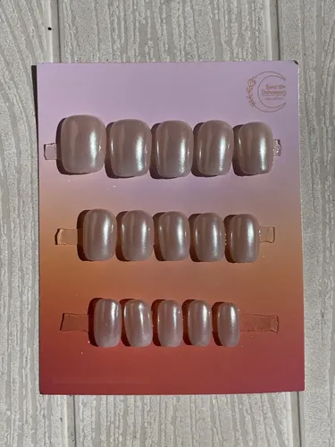 Uñas Postizas Cuadradas Babyboomer Cat Eye Press On Nails