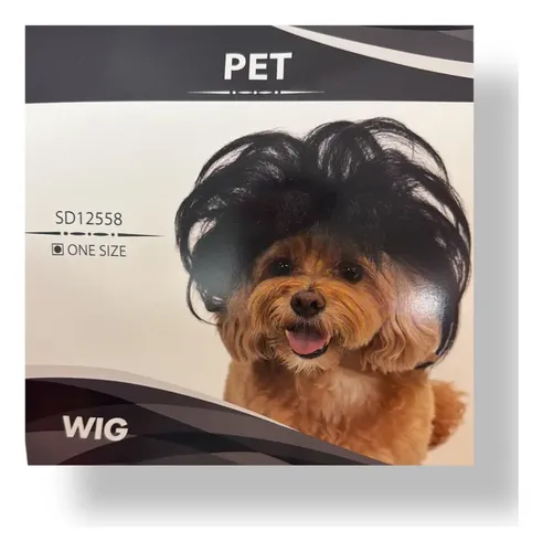 Peluca Para Mascotas Pelo Negro Cotillon X1u