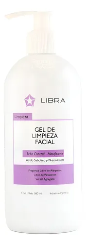 Gel Limpieza Facial Piel Grasa Sebo Control 500ml Libra