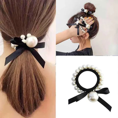 Cintas Elásticas Para El Pelo Con Perlas De Moda, Accesorios