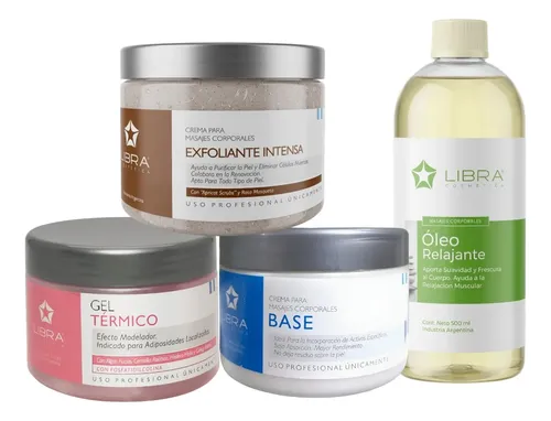 Kit Reductor Modelador Masajes Gel Termico Aceite Crema Base