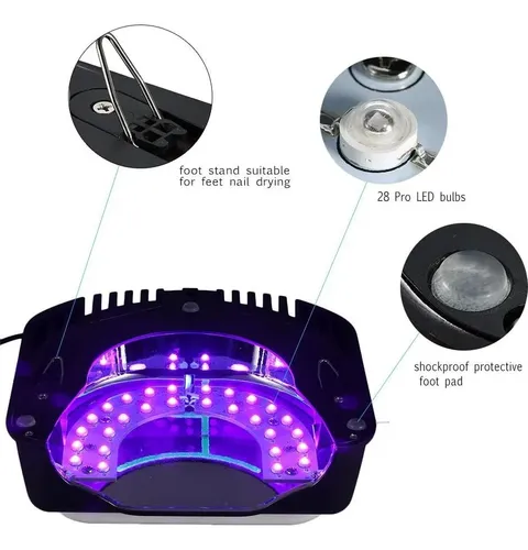 Lámpara De Uñas Led Uv Anself 64w Con Pantalla Lcd