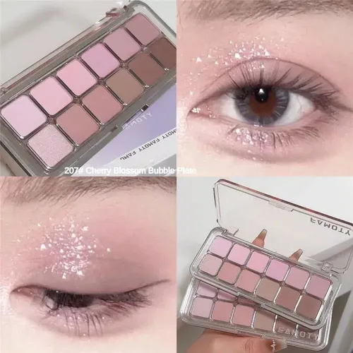 Paleta De  12 Sombras Para Ojos Mate Y Shimmer –  By  Famoty