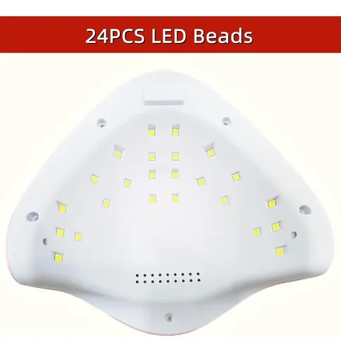 Lámpara Uv Led 48w Lishumei Para Uñas En Gel Rosa
