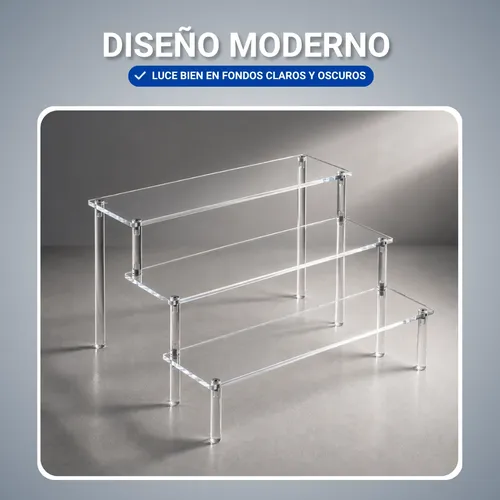 Estante Acrílico Transparente 3 Niveles Exhibidor Perfumes