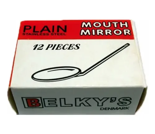 Espejo Dental Belkys Sin Aumento N°5 X12 Plateado Acero Inoxidable