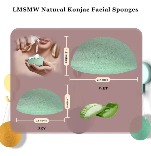 Juego De 6 Esponjas Faciales Konjac Lmsmw Con Carbón