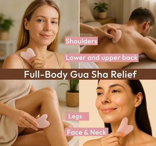 Gua Sha Facial Dosensepro Cuarzo Rosa Forma Corazón