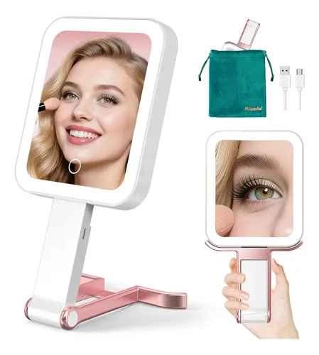Espejo De Maquillaje Mocado De Viaje Con Aumento 10x/1x Y Lu
