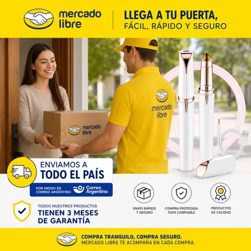 Depilador Facial Eléctrico Mujer Cejas Sin Dolor Usb