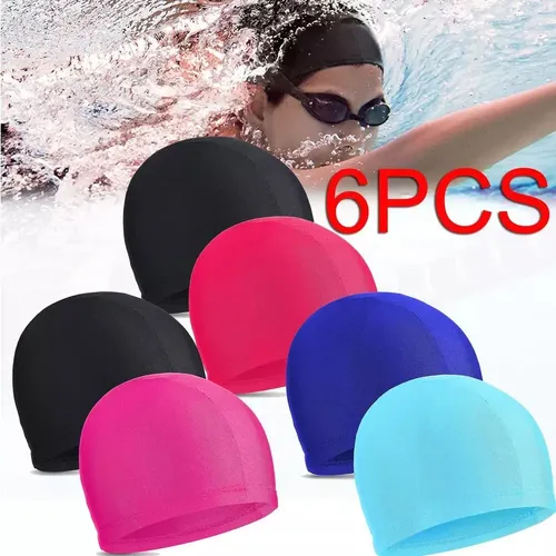 Njy // 6 Gorros Natación Tela Impermeables For New