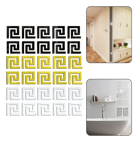 10 Pegatinas De Pared En Plata/dorado/negro Para Armarios