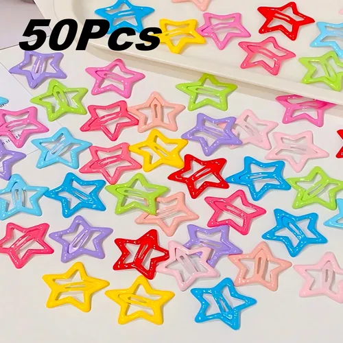 Hebillas Pelo Estrella Y2k Surtidas 50 O 100 U 50 Colorful Hair Clips/random Colors