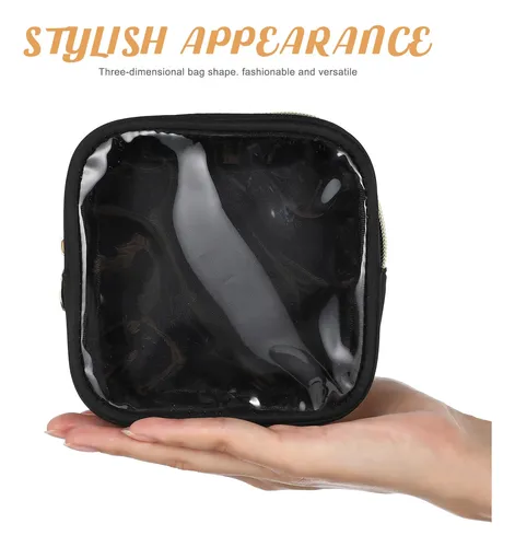 Mini Bolsa De Maquillaje Transparente Con Cierre Frontal, Z