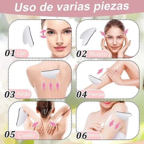 2 Piezas De Gua Sha, Gua Sha Acero Inoxidable, Herramienta