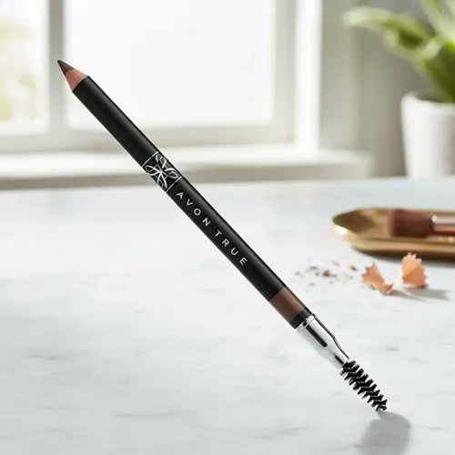 Lapiz Delineador Para Cejas Con Cepillo Avon Color Negro