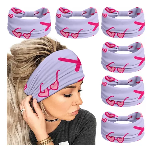 Paquete De 6 Cintas Elásticas Para El Pelo, Diademas Anchas  Wide Headband 6 Pieces