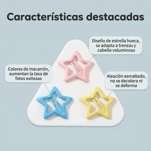 70 Piezas Prendedores Horquilla Para Niñas Con Forma De Estr