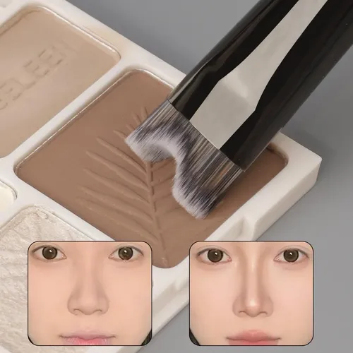 Brocha De Maquillaje En Forma De U Para Contorno De Nariz, H