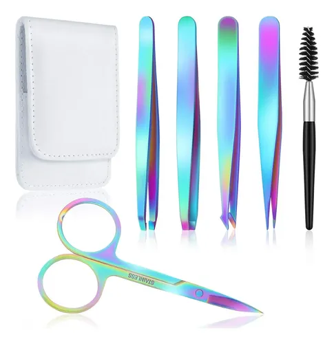Conjunto De 6 Piezas De Pinzas Para Cejas Honoson Arcoíris