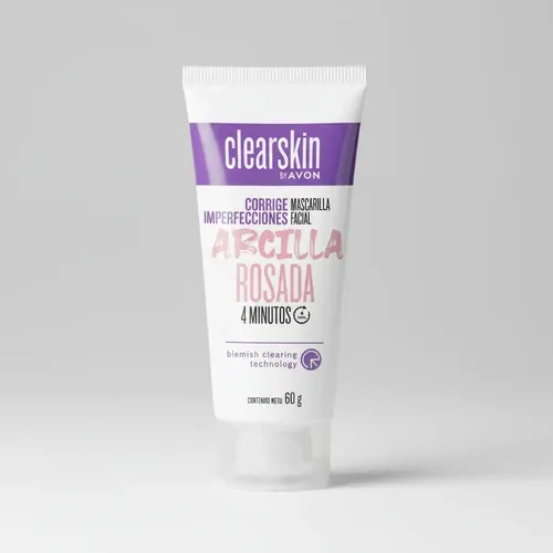 Avon Clearskin Mascarilla Facial Arcilla Rosada 4 Minutos 60