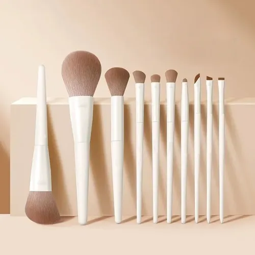Set De 12 Brochas De Maquillaje En Polvo, Rubor Y Sombra De