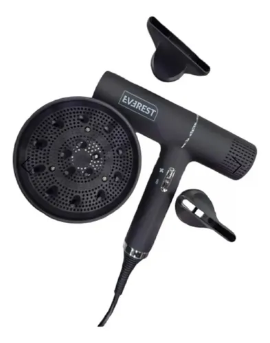 Secador De Pelo Everest Ideal 2000 W Con Difusor Color Negro