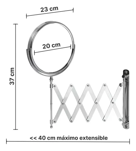 Espejo Brazo Tijera Extensible De Pared Con Aumento X3