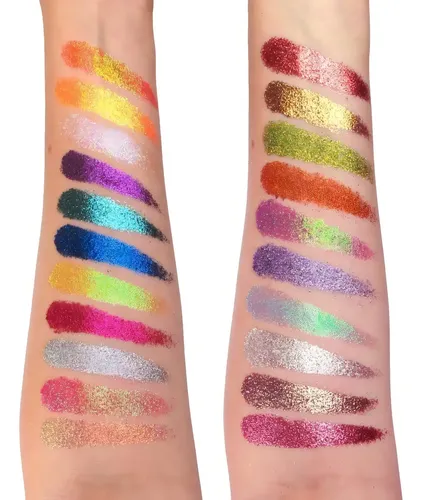 Paleta Sombras Brillantes Glitter Rude Cosmetics 21 Colores Larga Duración