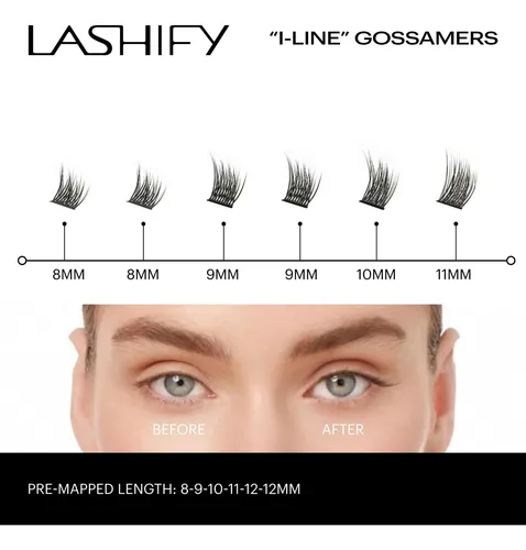 Pestañas Falsas Cortas Lashify I-line Gossamer 11.4×9.8cm