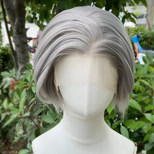 Pelucas Bob Naturales Con Corte Corto En La Parte Delantera,