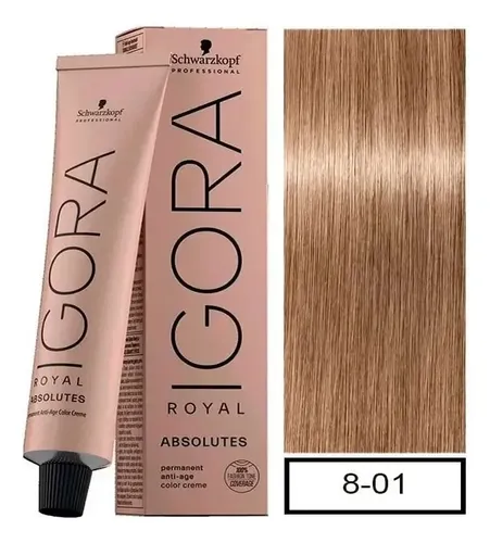 Tintura Schwarzkopf Professional Igora royal Absolutes tono 8-01 para cabello