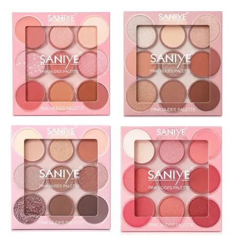Paleta Saniye Pink Nudes 9 Tonos Nude Mate Y Glitter Brillos Tono 03