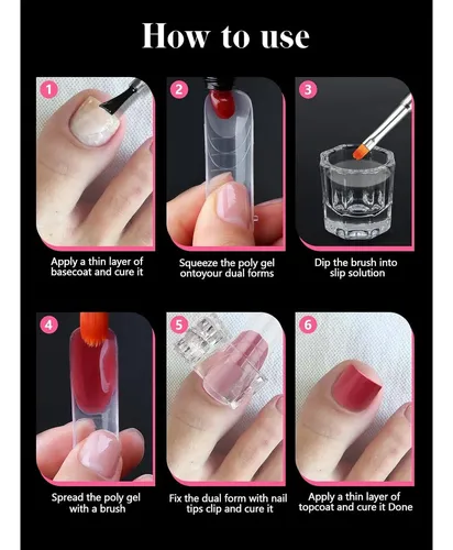 Conjunto Moldes Poly Gel Para Uñas De Dedos De Los Pies