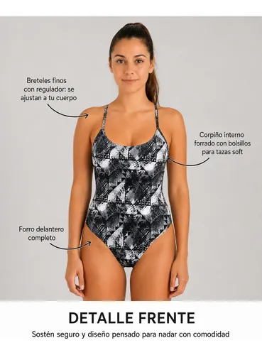 Traje De Baño Deportivo + Gorra Gl Isa Anticloro – Natación