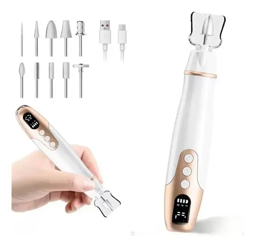 Torno Uñas Eléctrico Portátil Usb Recargable Lcd