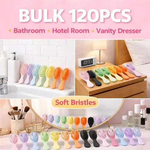 Cepillos Mini Para Cabello Mojado 120 Unidades Omistar