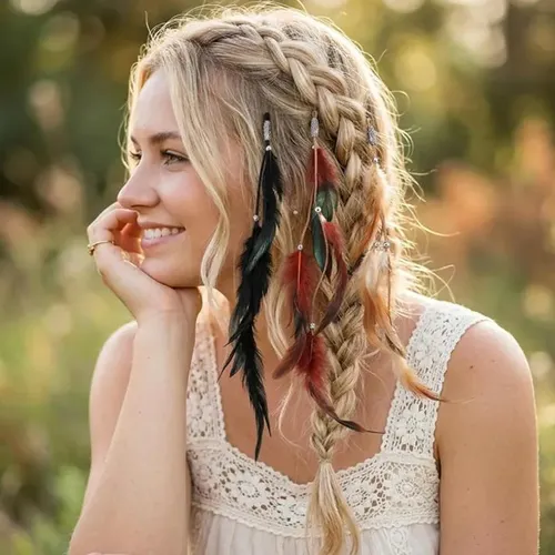 3 Pinzas Para El Pelo Con Forma De Plumas, Extensiones De Ca