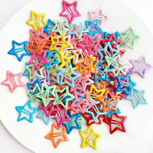 100 Broches Pelo Estrella Colores Clip Bb Metal Aleaci
