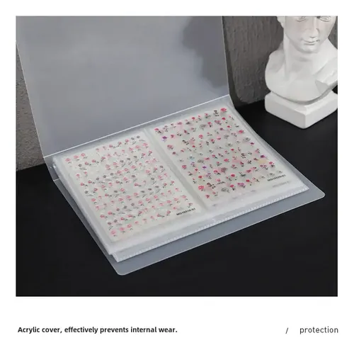 Organizador De Pegatinas Para Uñas, Álbum Esmerilado De 5 Pu Esmerilado