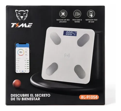 Balanza Digital Bioimpedancia Time Bl-91058 App 180kg Vidrio