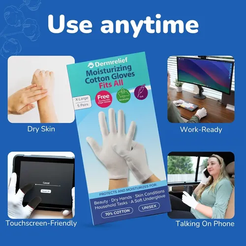 Guantes De Algodón Grandes Para Eczema Y Dermatitis 5 Pares