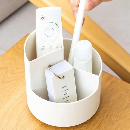 Organizador De Maquillaje Giratorio 360° Y Porta-cepillos